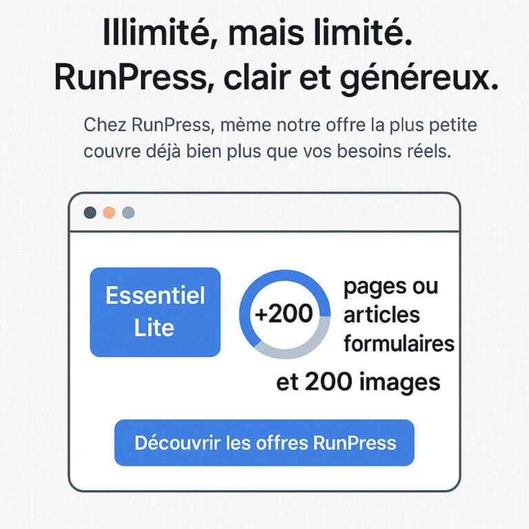 L’illimité n’existe pas. RunPress, c’est clair et généreux